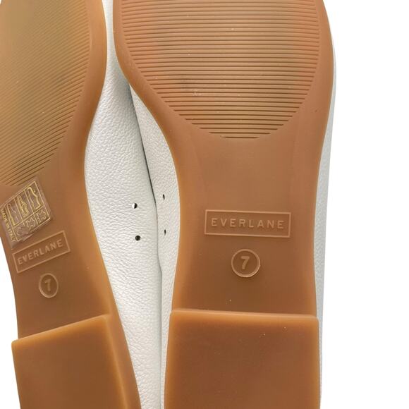 Everlane NEW White Leather Day Glove Slip On Ballet Flats - Picture 10 of 11